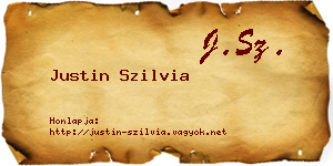 Justin Szilvia névjegykártya