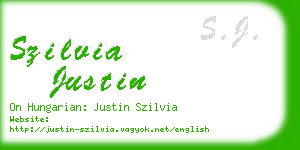 szilvia justin business card